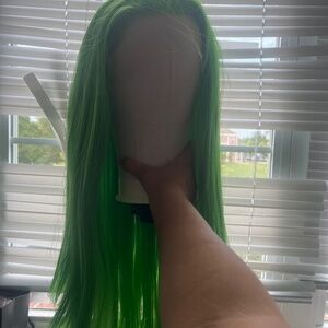 Synthetic lime green wigs